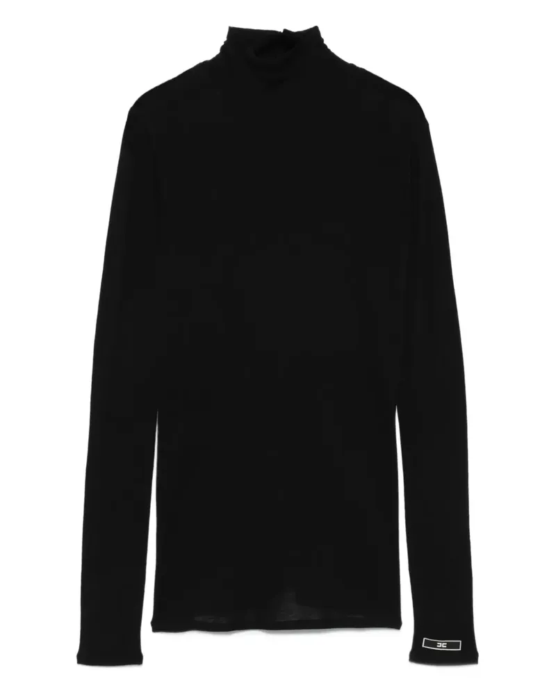 Elisabetta Franchi Klassisches Langarmshirt - Schwarz Schwarz