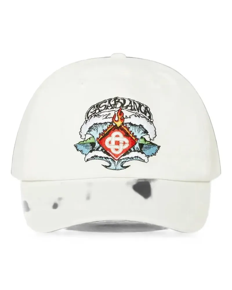 Casablanca Paris Baseballkappe mit Logo-Stickerei - Weiß Weiß