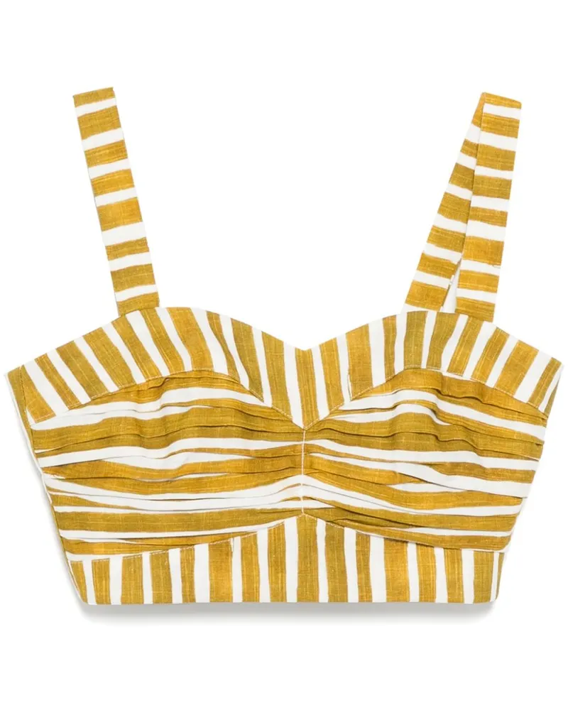 Bambah Gestreiftes Olivia Bustier-Top - Gelb Gelb
