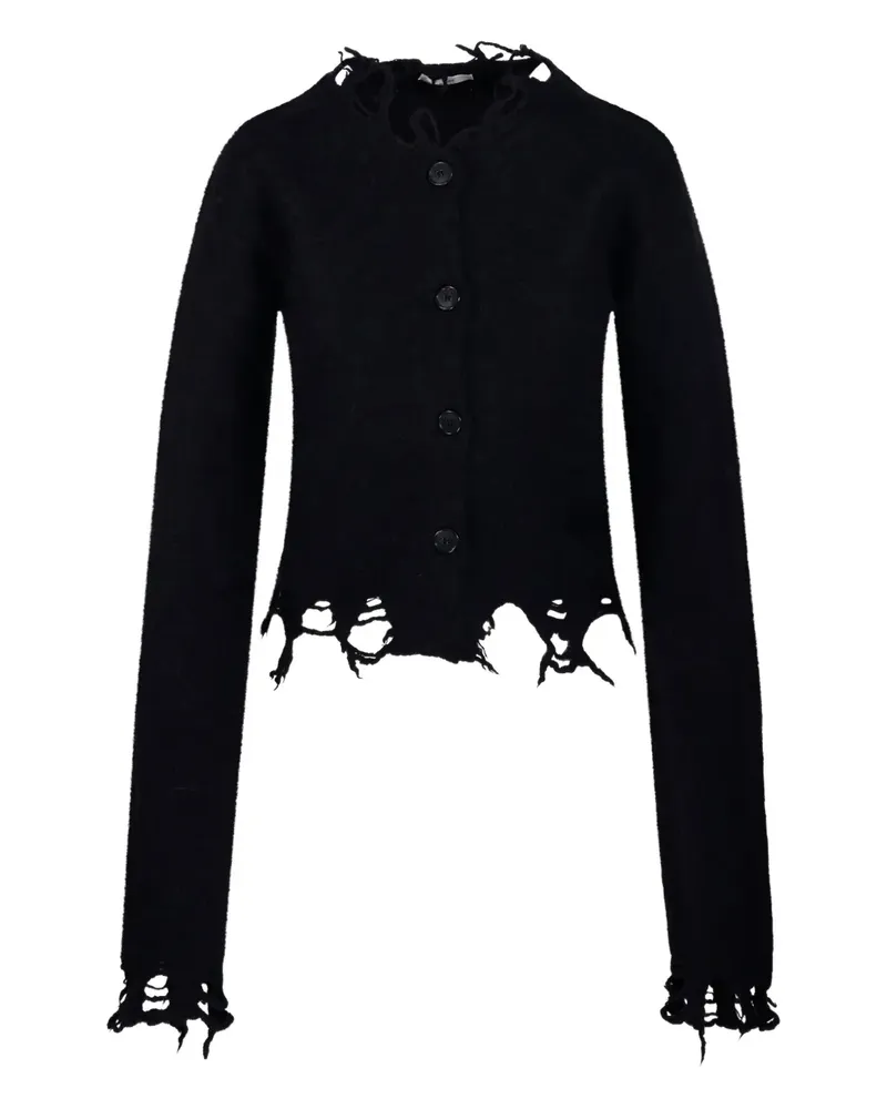 Haikure Distressed-Cardigan mit ausgefranstem Saum - Schwarz Schwarz