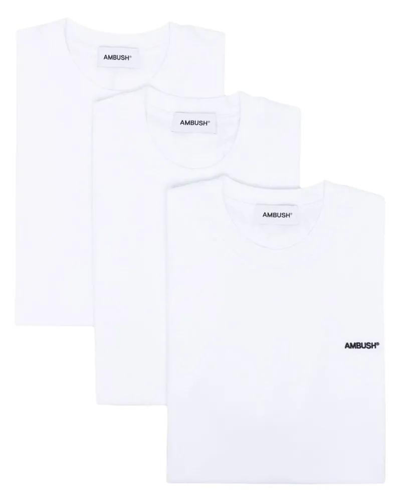 AMBUSH Set aus drei T-Shirts mit Logo-Stickerei Weiß