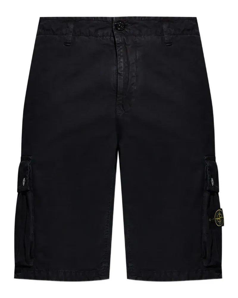 Stone Island Cargo-Shorts mit Logo-Patch - Schwarz Schwarz