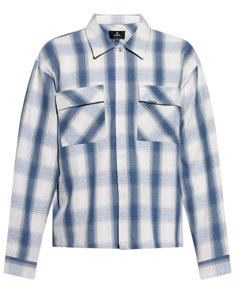 REPRESENT Kariertes Flanellhemd - Blau Blau