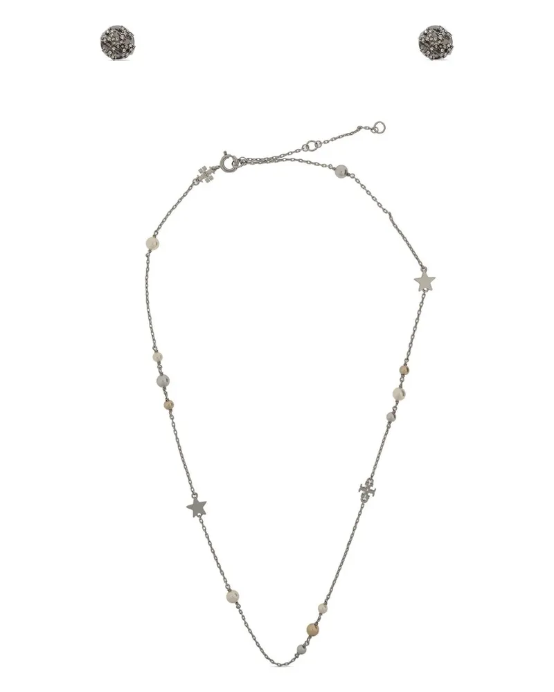 Tory Burch Halsketten-Set mit TT-Motiv - Silber Silber