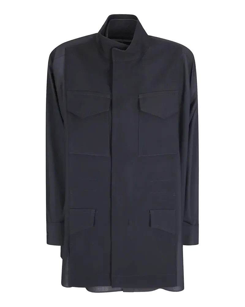 Sacai Suiting crepe-satin shirt - Grau Grau