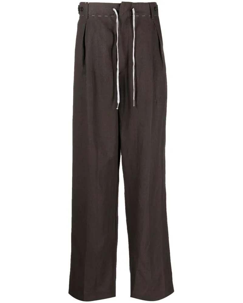 Maison Margiela Gerade Hose mit Kordelzug - Braun Braun