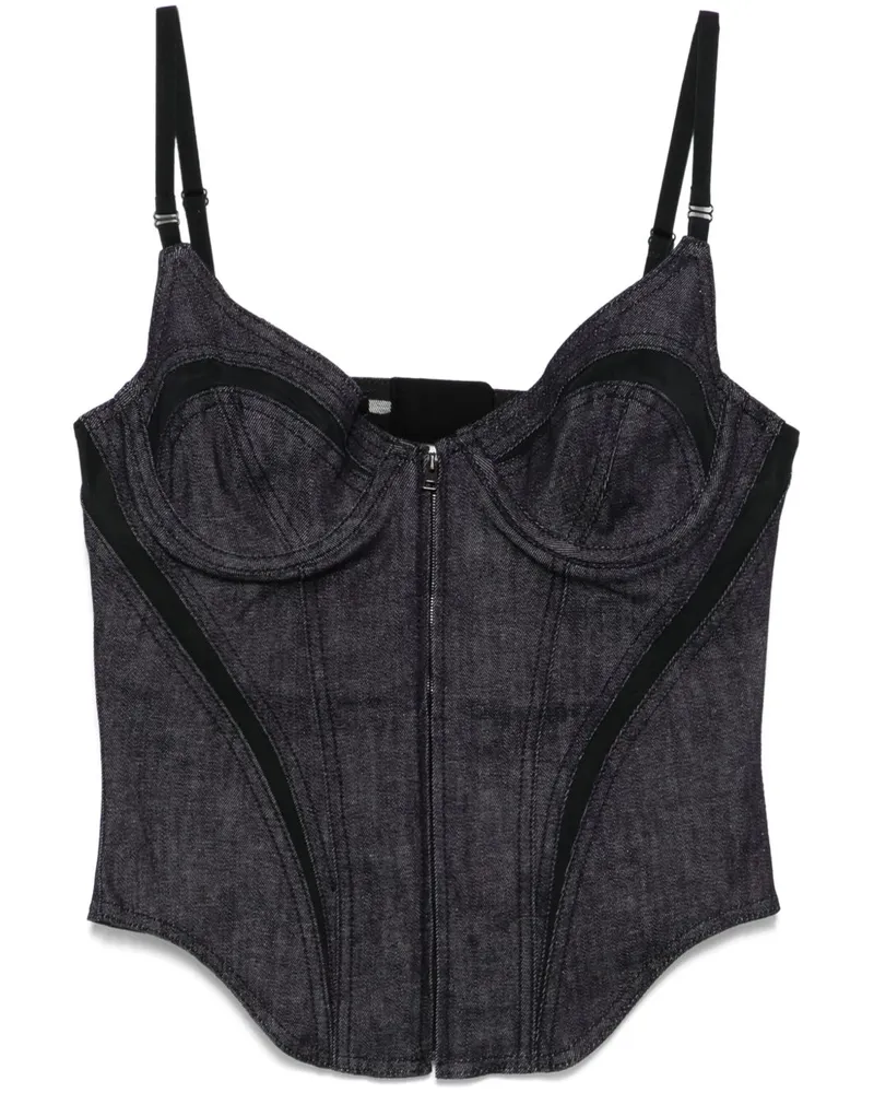 Thierry Mugler Jeans-Corsage - Schwarz Schwarz