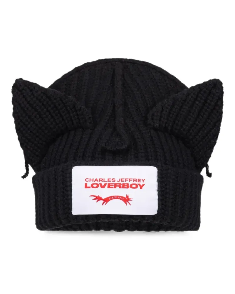 Charles Jeffrey Loverboy Beanie mit Tierohren - Schwarz Schwarz