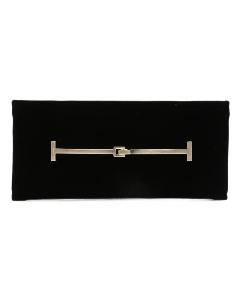 Tom Ford Clutch aus Samt mit T-Riemen - Schwarz Schwarz
