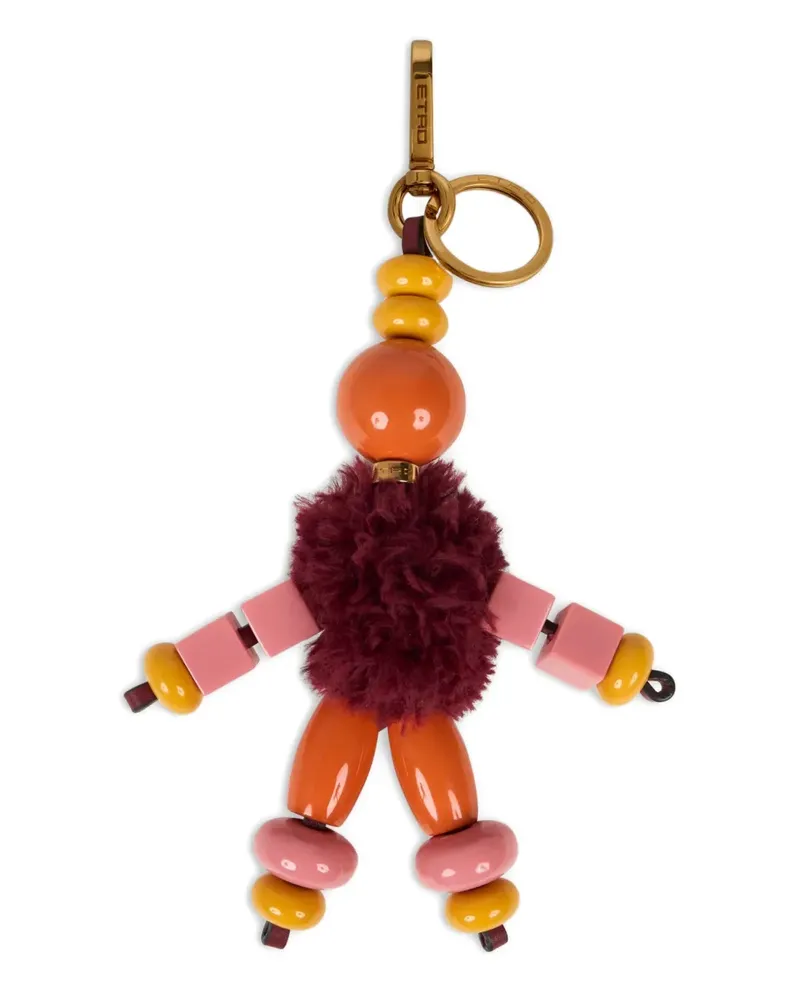 Etro Little Man Pompon-Anhänger mit Perlen - Orange Orange