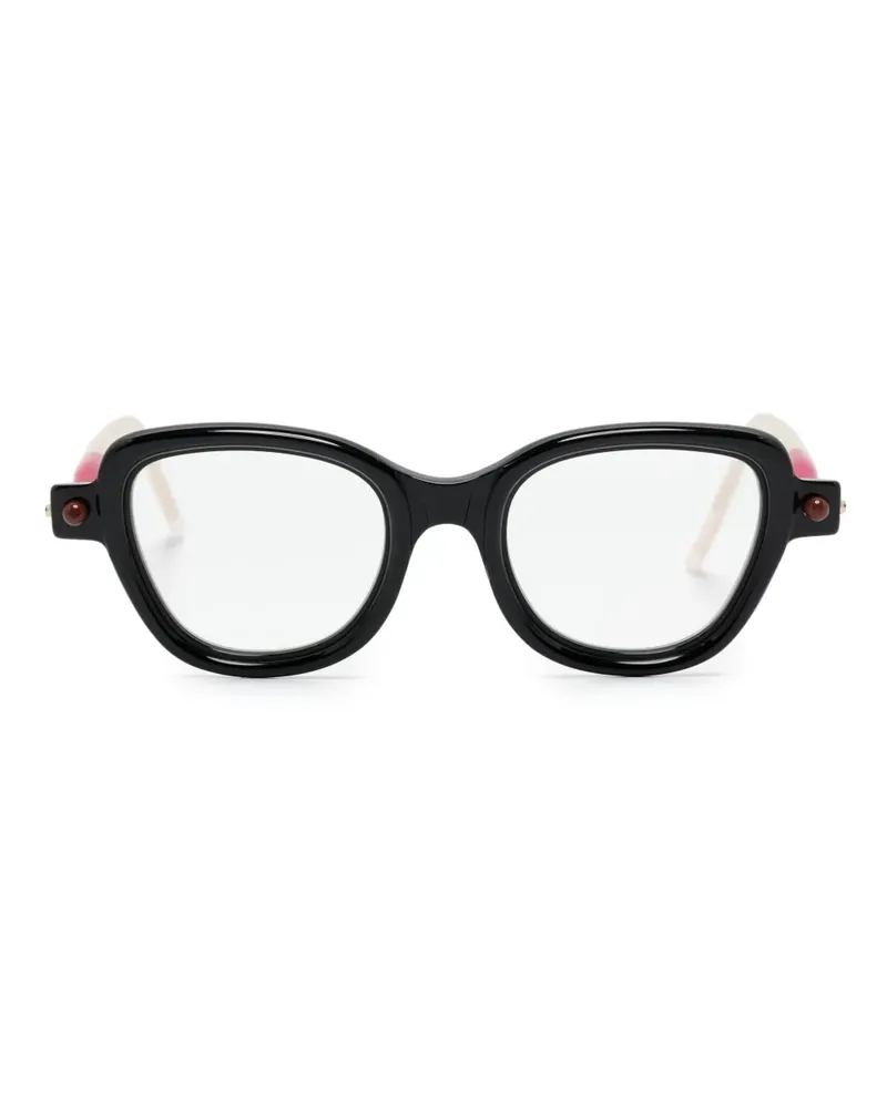 KUBORAUM P5 Cat-Eye-Brille mit Logo - Schwarz Schwarz