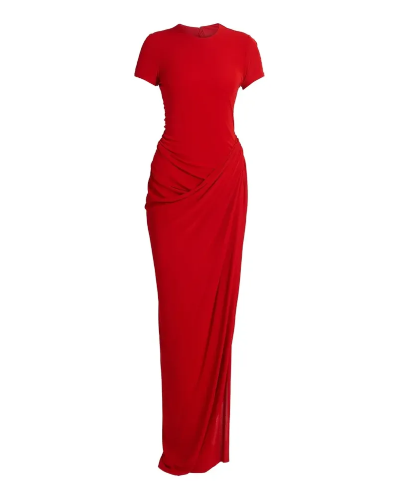 Erdem ruched short-sleeve dress - Rot Rot
