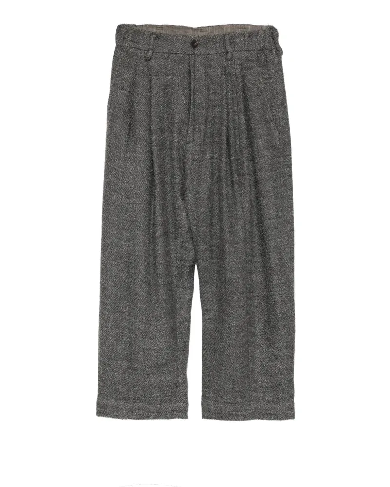 Ziggy Chen pleated melange trousers - Grau Grau