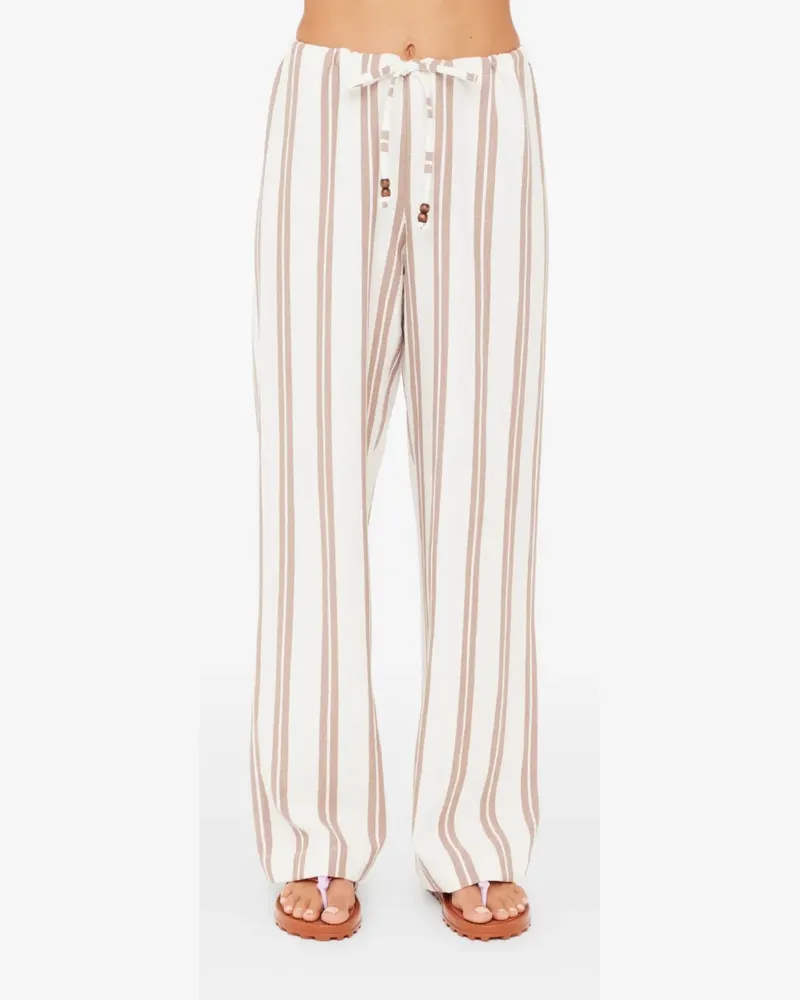 The Upside Baja Charli striped trousers - Weiß Weiß