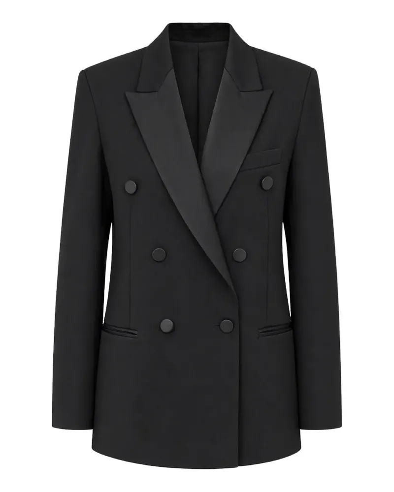 Dondup double-breasted satin-lapel blazer - Schwarz Schwarz