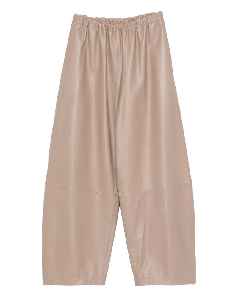Fabiana Filippi Cropped-Hose aus Leder - Nude Nude