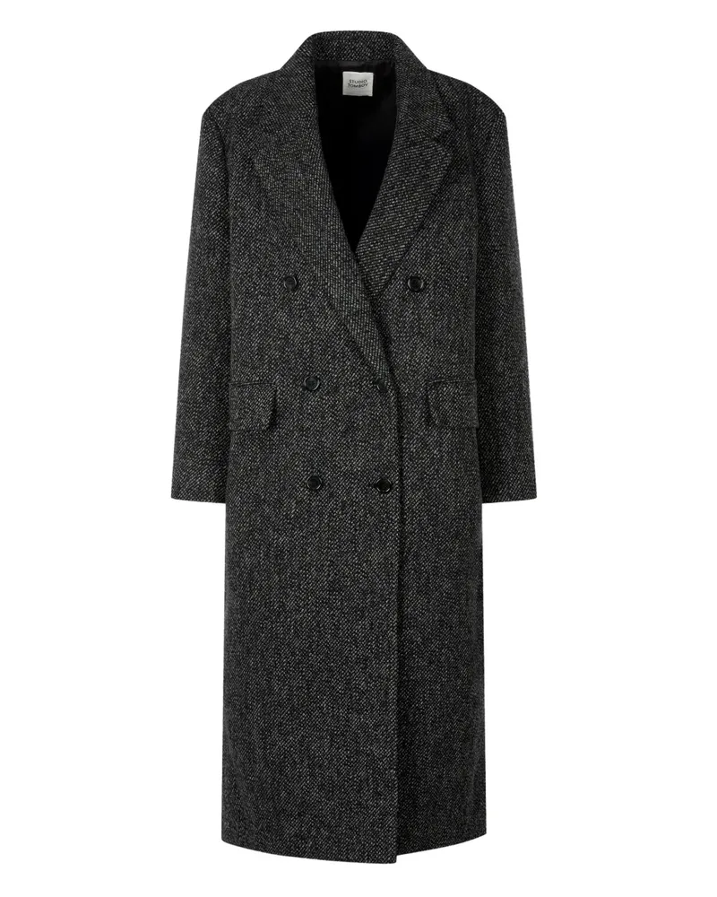 STUDIO TOMBOY Doppelreihiger Chesterfield Mantel - Schwarz Schwarz