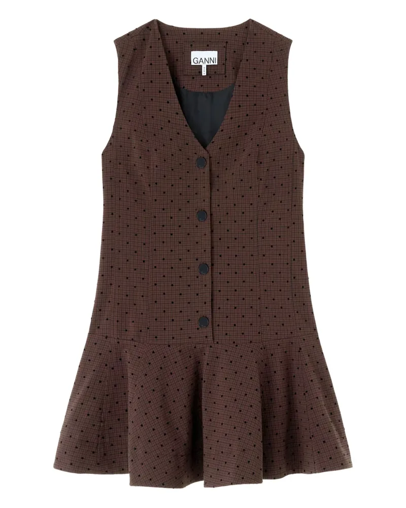 Ganni Kleid mit Polka Dots - Braun Braun