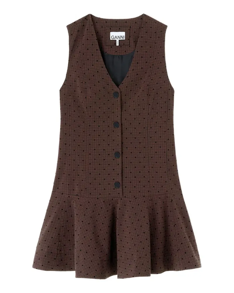 Ganni Kleid mit Polka Dots - Braun Braun