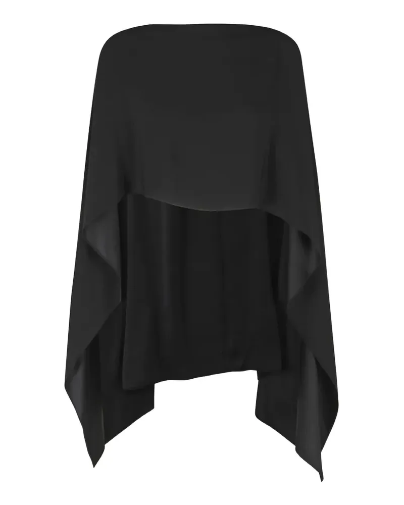 Alberta Ferretti Asymmetrisches Cape aus Satin - Schwarz Schwarz