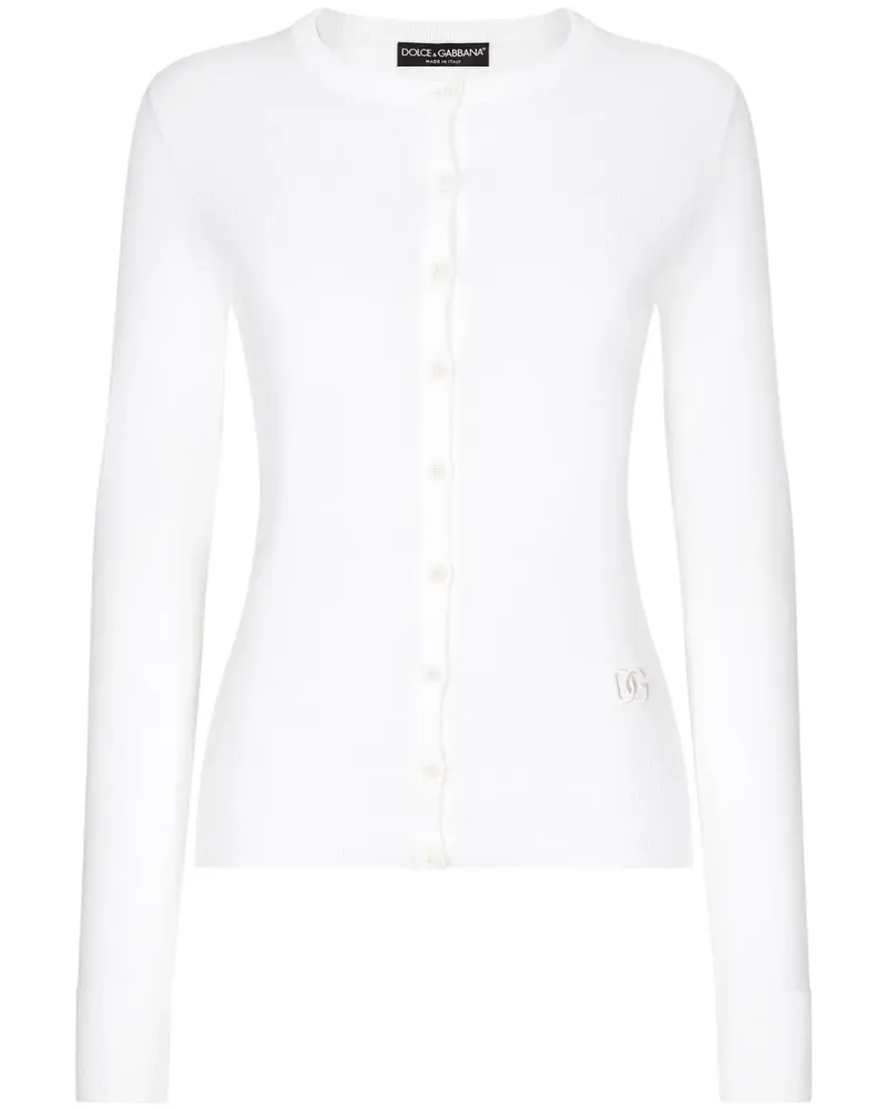Dolce & Gabbana Cardigan mit DG-Stickerei - Weiß Weiß