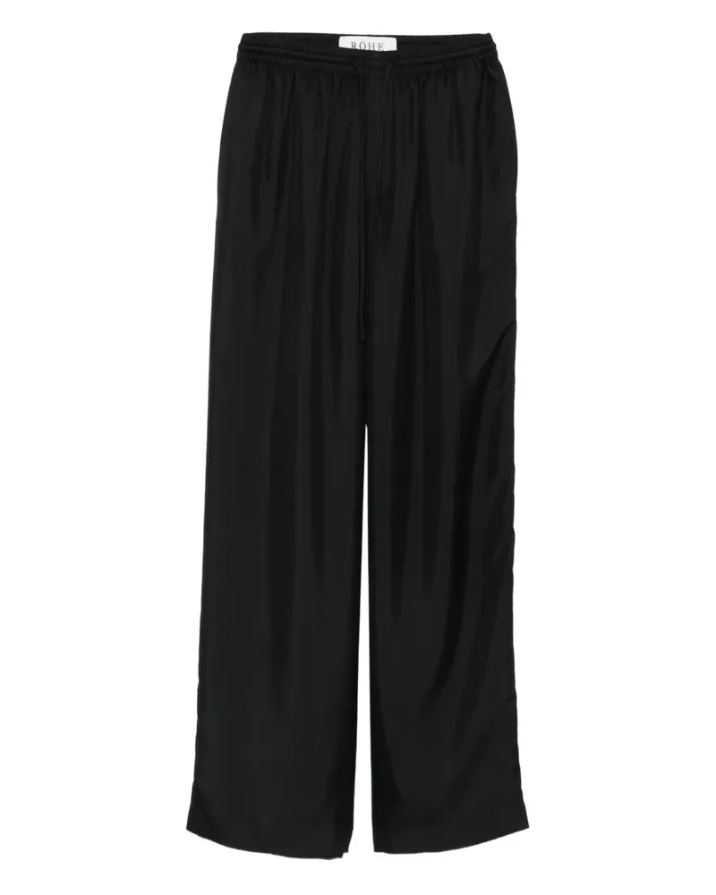 Róhe Seidenhose mit Kordelzug - Schwarz Schwarz