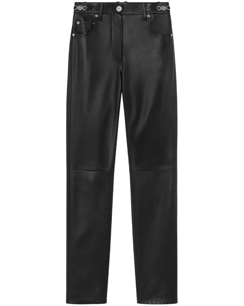 Versace Plongé Lederhose - Schwarz Schwarz