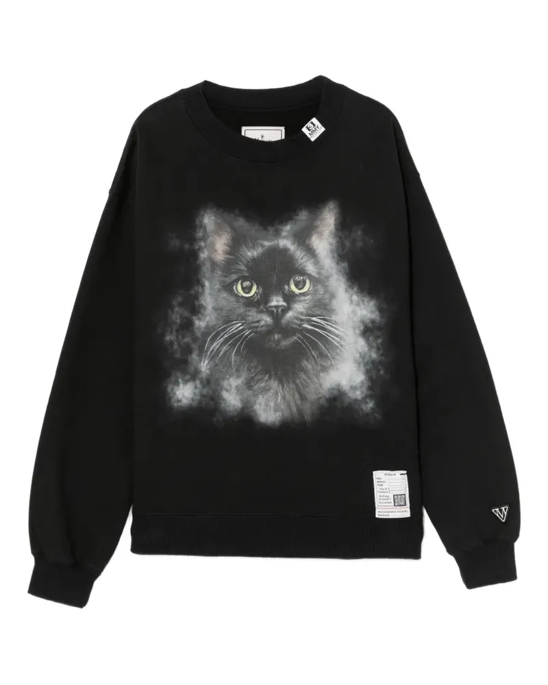 MIHARAYASUHIRO Sweatshirt mit Katzen-Print - Schwarz Schwarz