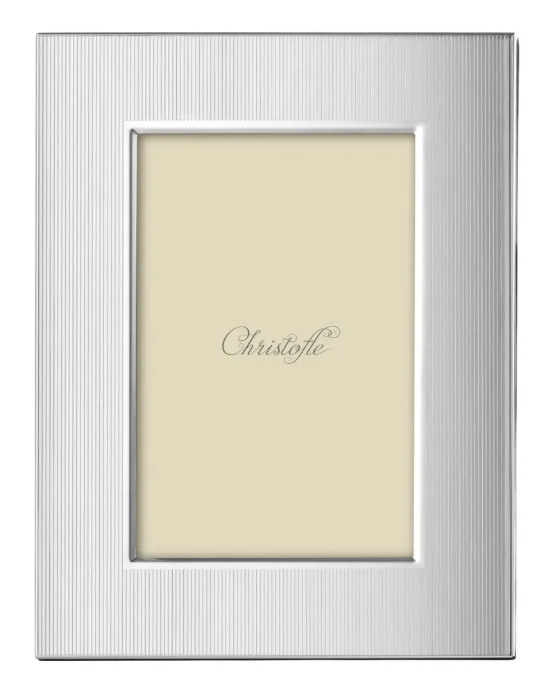 Christofle ribbed stainless steel picture frame - Silber Silber