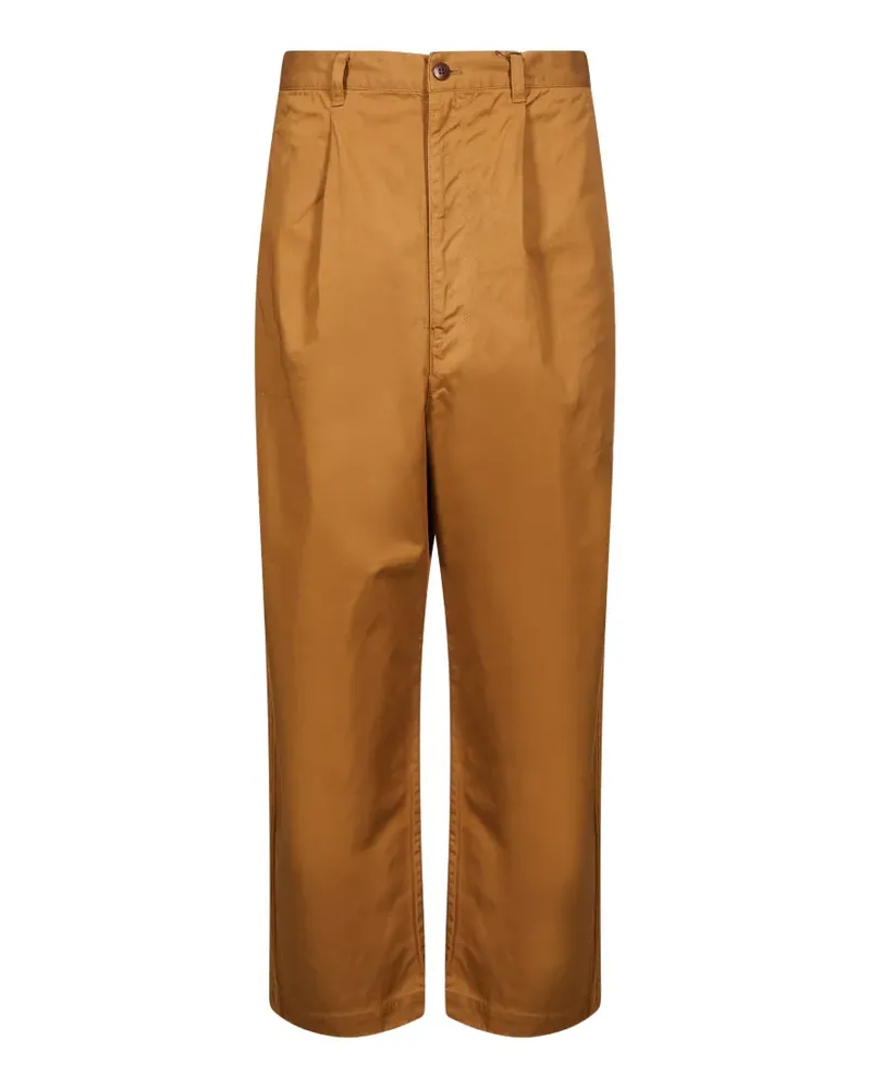 Junya Watanabe Straight-Leg-Hose mit Falten - Braun Braun