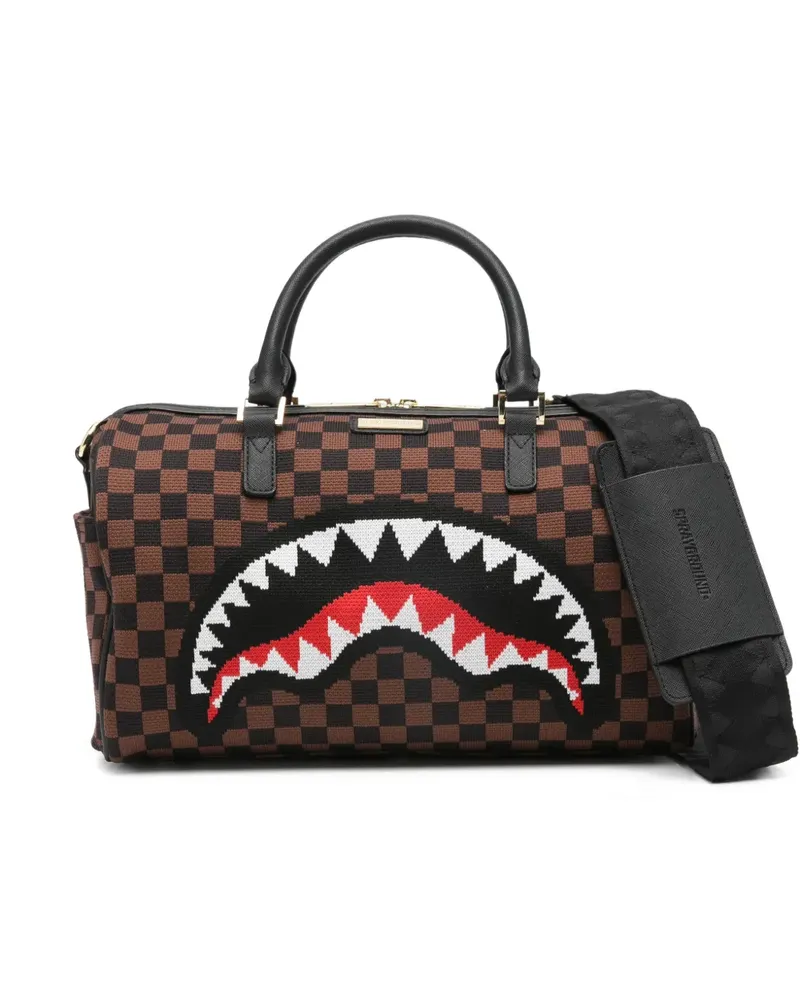 Sprayground checkerboard-pattern tote bag - Braun Braun