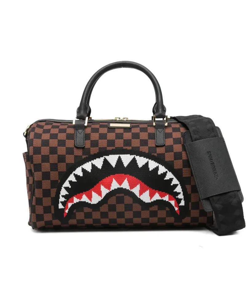 Sprayground checkerboard-pattern tote bag - Braun Braun