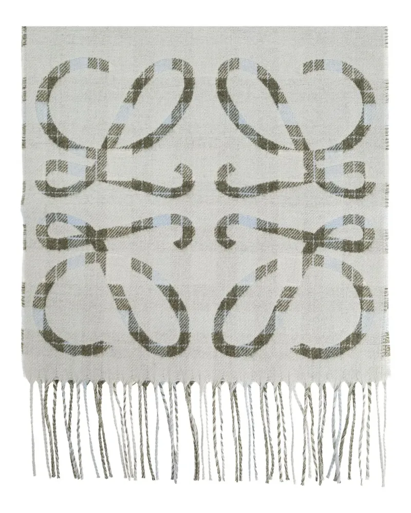 Loewe Schal mit Anagram-Muster - Grau Grau