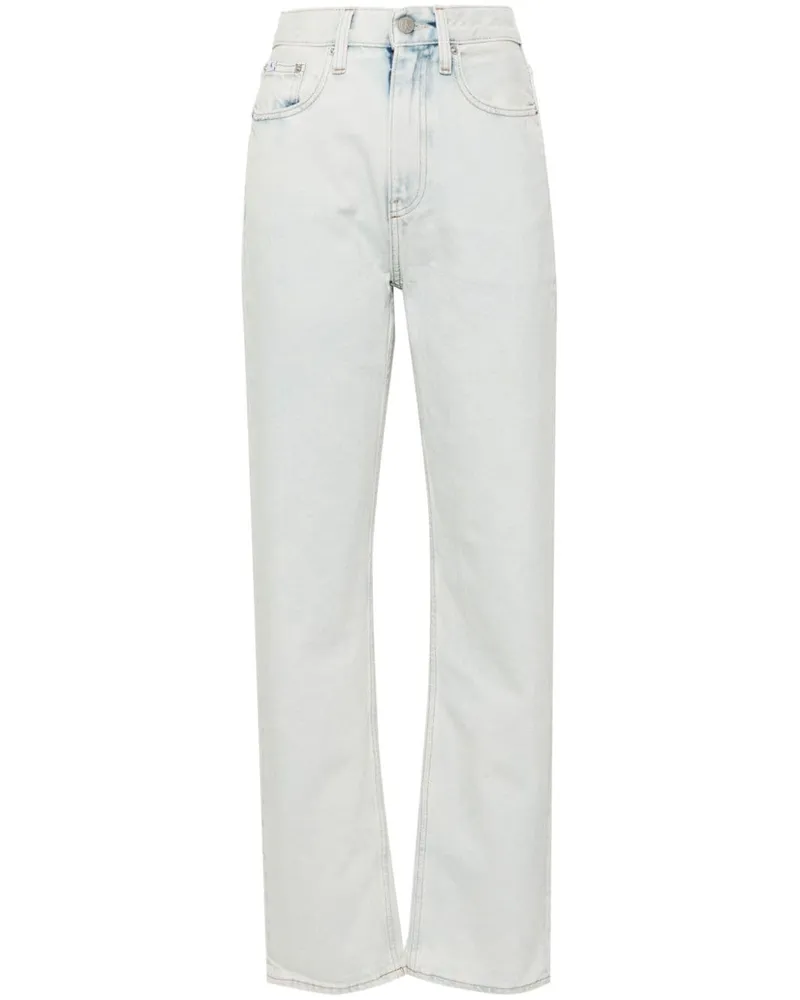 Calvin Klein Straight-Leg-Jeans mit hohem Bund - Blau Blau