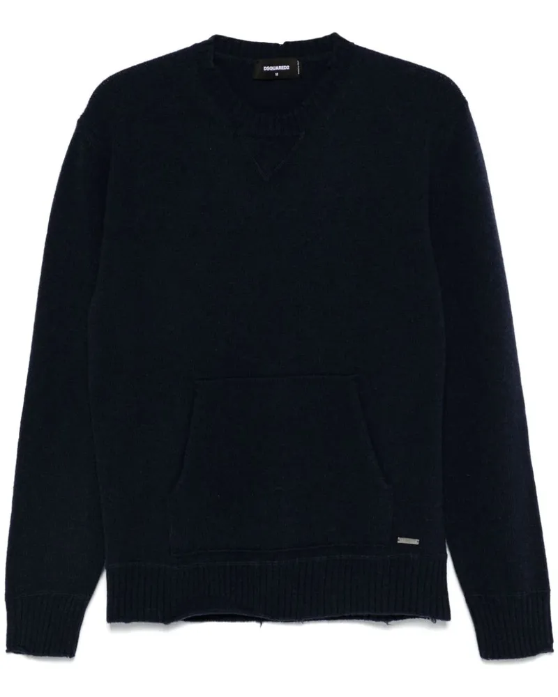 Dsquared2 Pullover mit Beuteltasche Blau