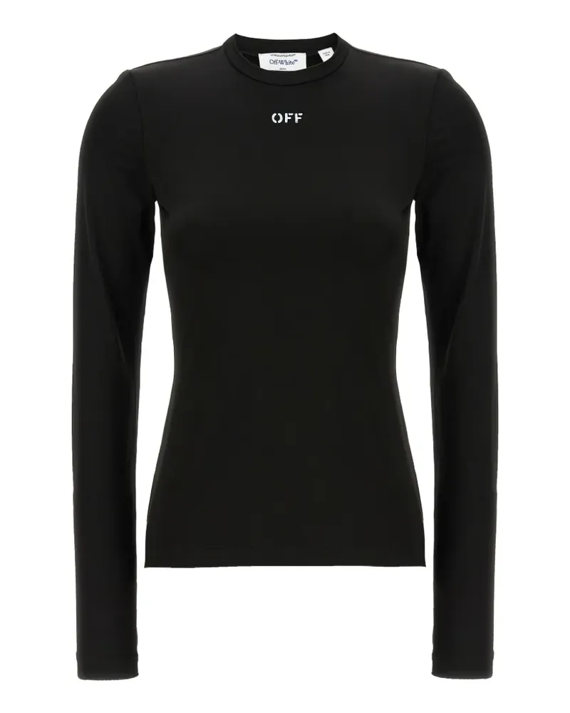OFF-WHITE logo-print crew-neck sweater - Schwarz Schwarz