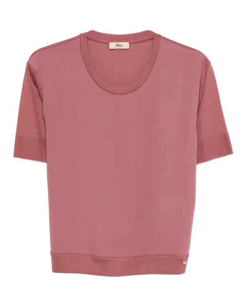 Herno T-Shirt mit Einsätzen - Rosa Rosa