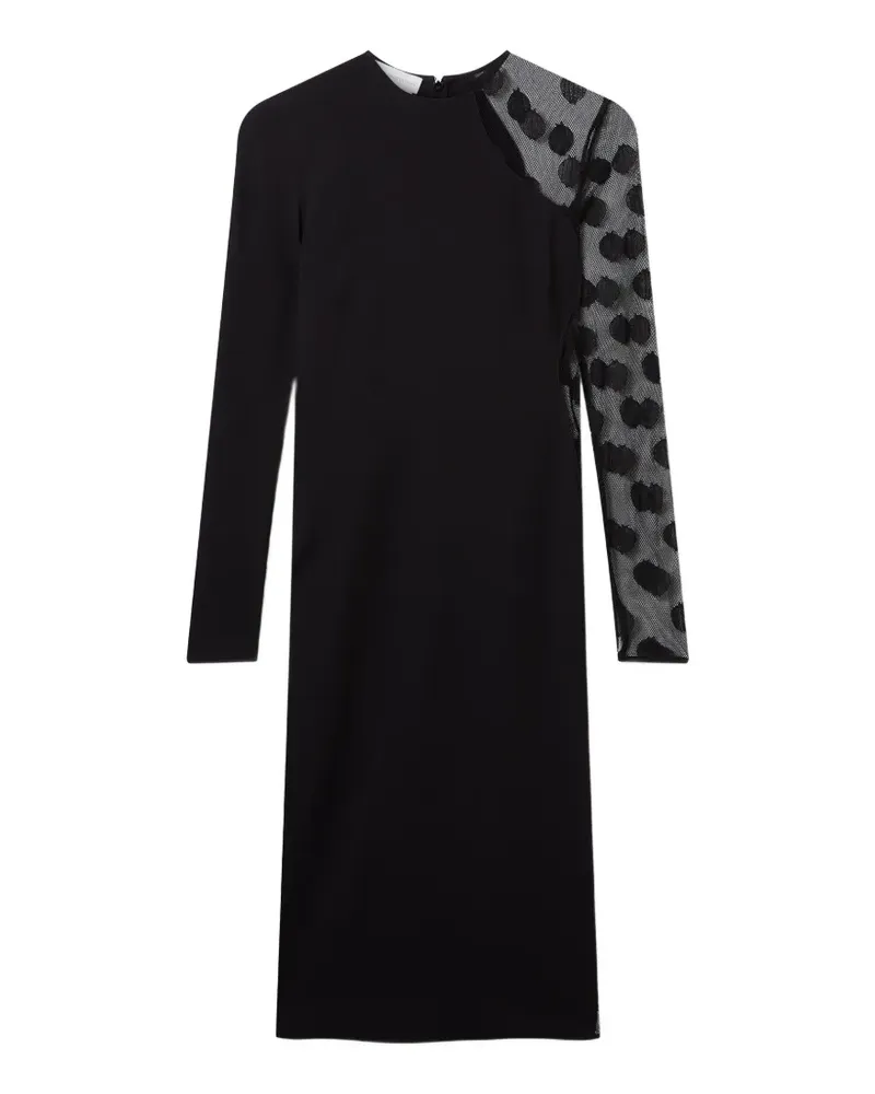 Stella McCartney polka-dot mesh-panel midi dress - Schwarz Schwarz