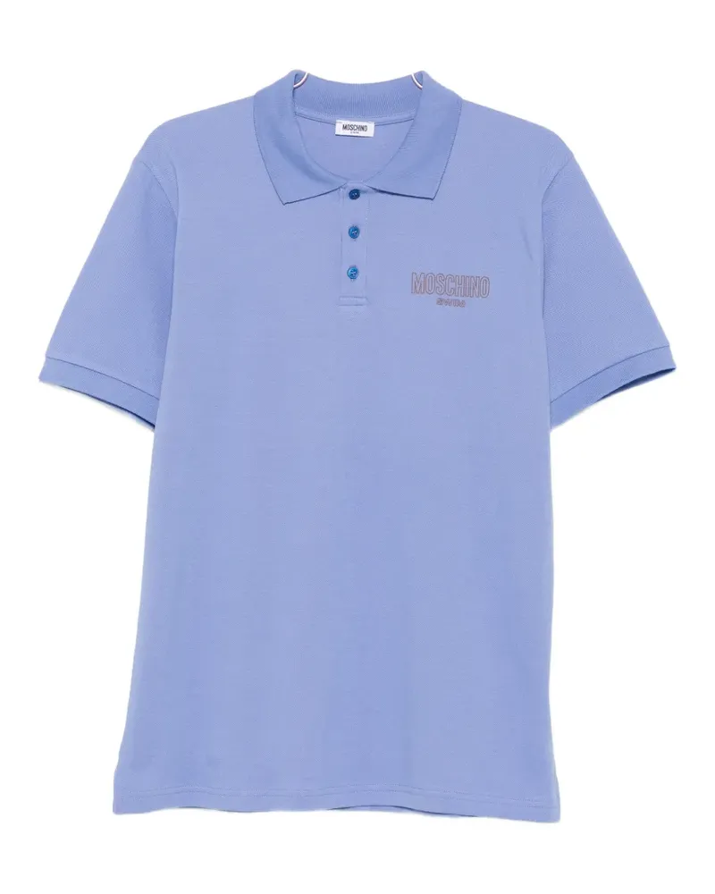 Moschino logo-print polo shirt - Blau Blau