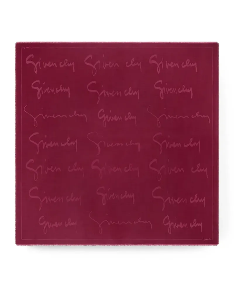 Givenchy Schal aus Seide und Wolle mit  Signature - Rot Rot