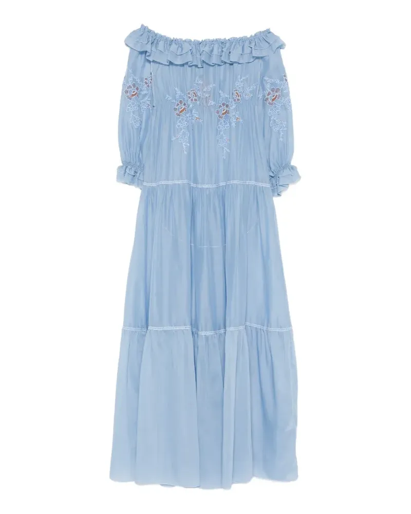 Ermanno Scervino ruffled off-shoulder dress - Blau Blau