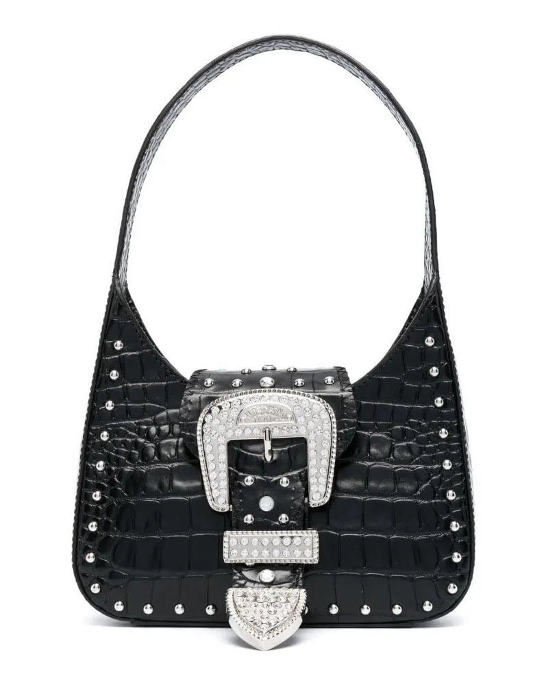 Moschino Schultertasche mit Schnalle - Schwarz Schwarz