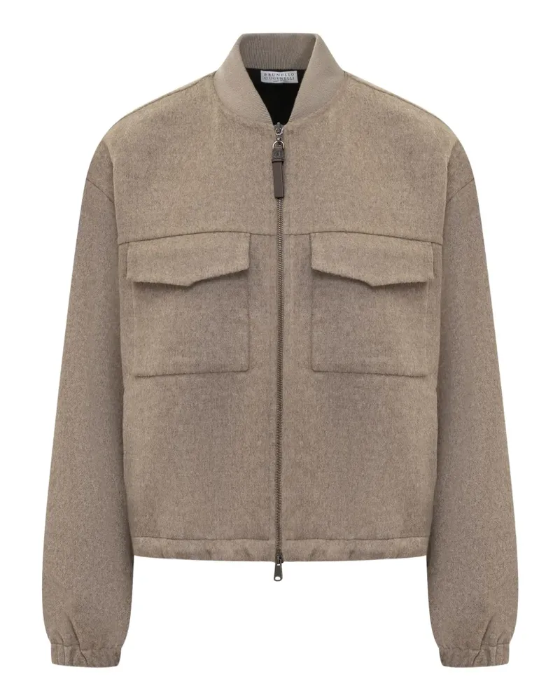 Brunello Cucinelli Bomberjacke aus Schurwolle - Nude Nude
