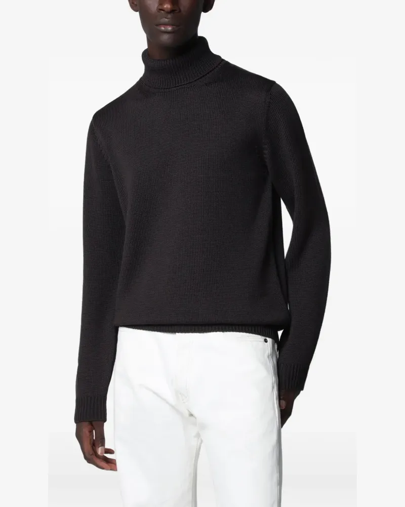 Roberto Collina Gerippter Rollkragenpullover - Braun Braun