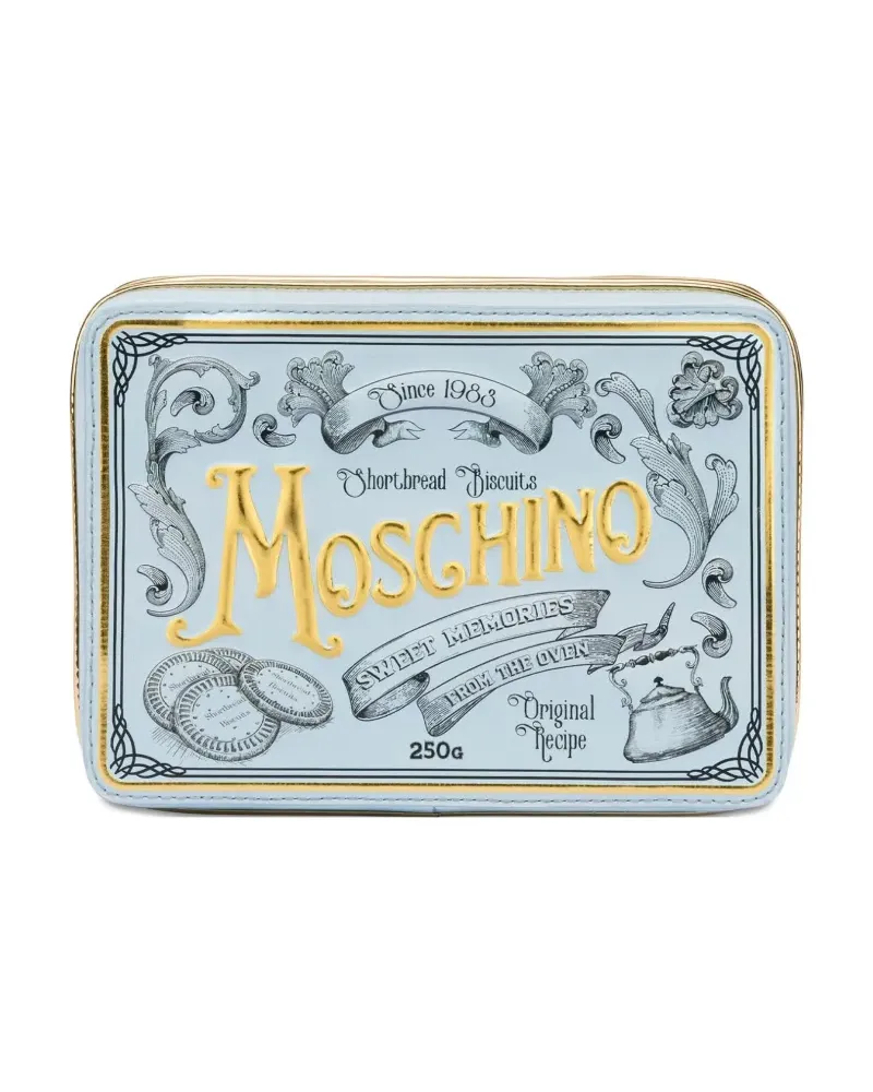 Moschino Clutch mit Logo-Prägung - Blau Blau