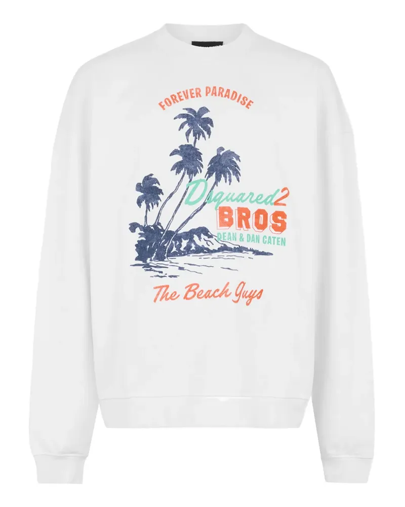 Dsquared2 Sweatshirt mit grafischem Print - Weiß Weiß