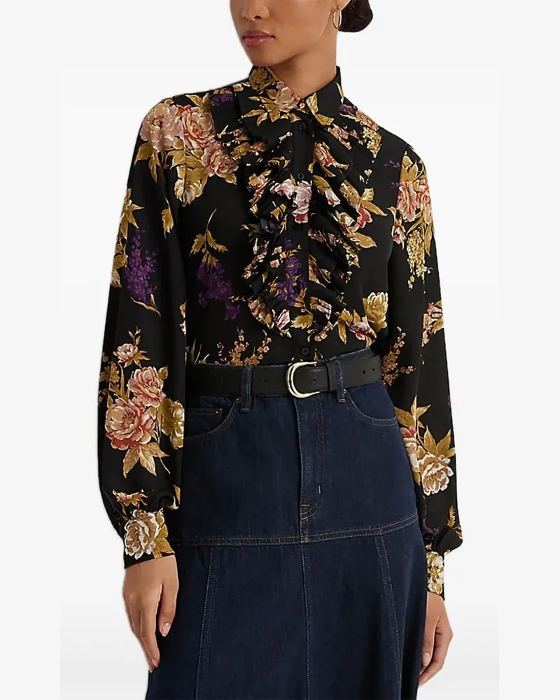 Ralph Lauren Hemd mit Blumen-Print - Schwarz Schwarz