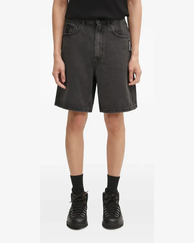BAPE logo-detail denim shorts - Schwarz Schwarz