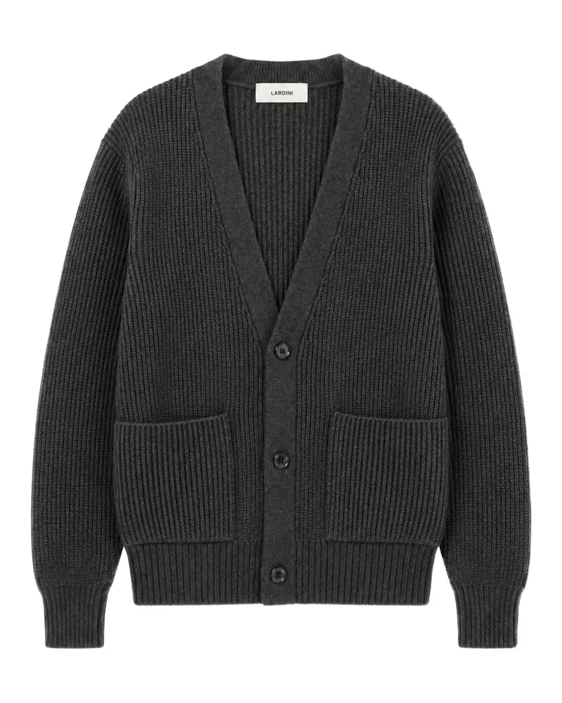 LARDINI ribbed-knit V-neck cardigan - Grau Grau