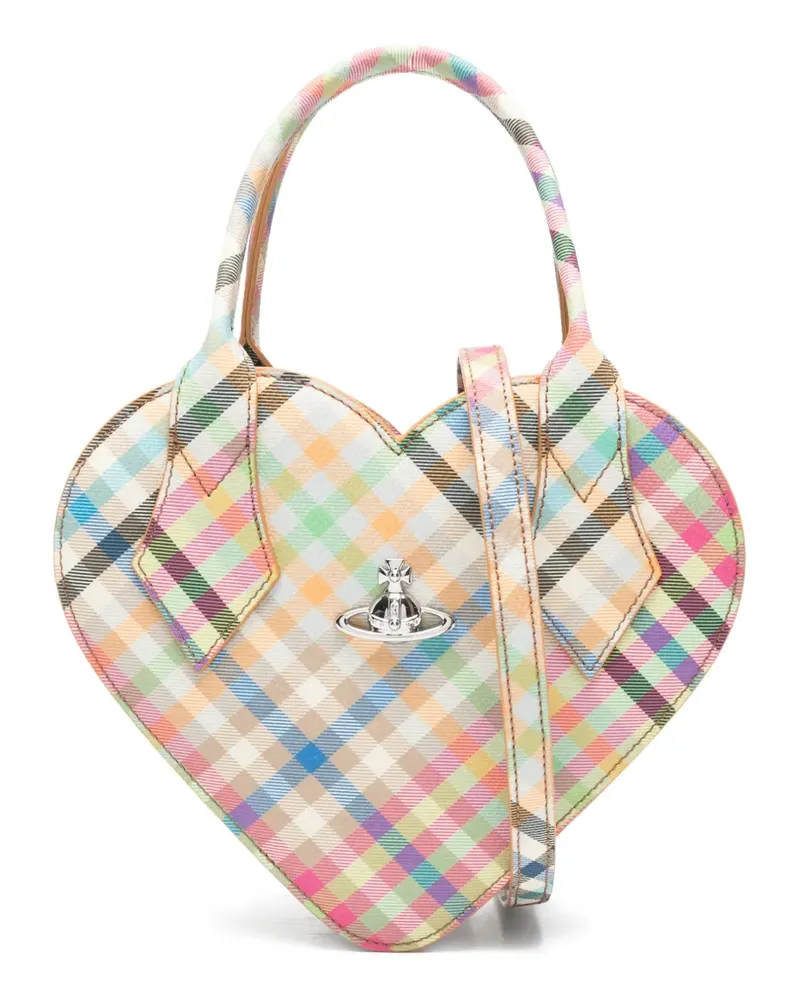 Vivienne Westwood Josephine heart plaid tote bag - Nude Nude